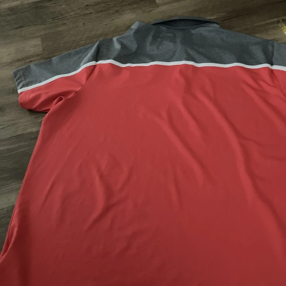 Adidas Shirt Mens XL Red Gray 2020 PGA Harding Park Golf Polo Short‎ Sleeve